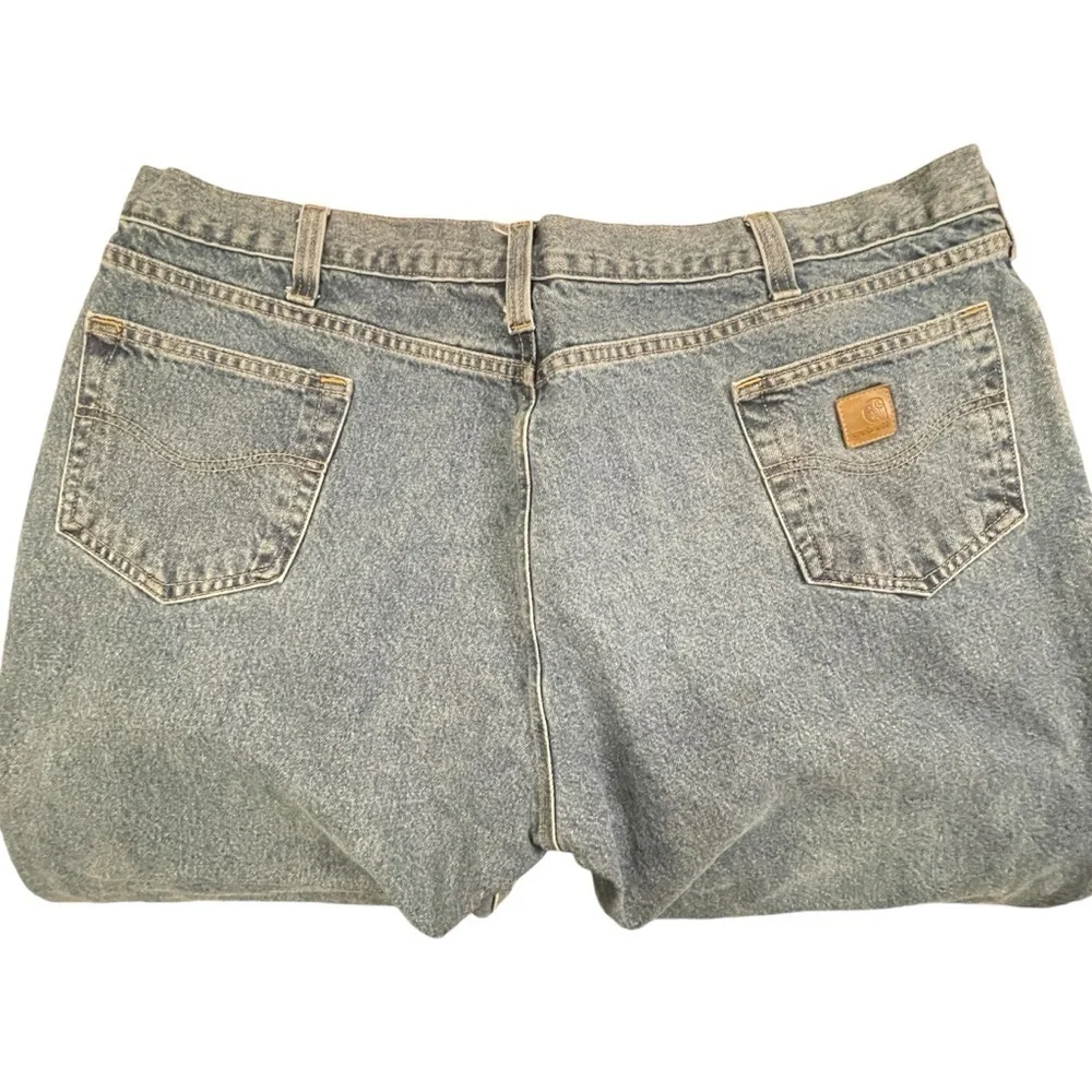 Carhartt Men’s Gray Denim Relaxed Fit Work Jeans B460 DPS 46X30 Workwear